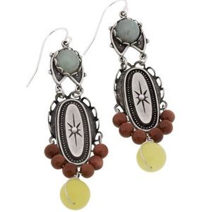 Hand Made Artisan Semi-Precious Dangle Earring,NWT